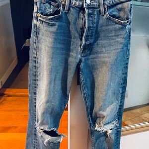 MOTHER Classic Blue Straight Leg Jeans